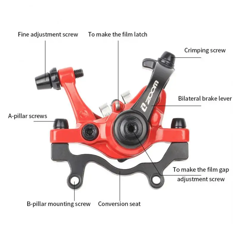 ZOOM DB-680 Double Disc Brake Aluminum Alloy Mountain Bike Mechanical Caliper Road Bike Brake Front And Rear Riding Accessories images - 6