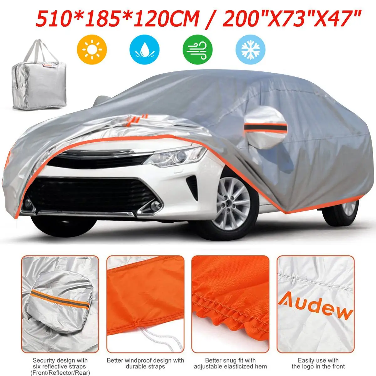 

Car Cover Outdoor Protection Full Resistant Freezing Frost Winter Snow Sunshade Dustproof Protection Car Tent Exterior Covers