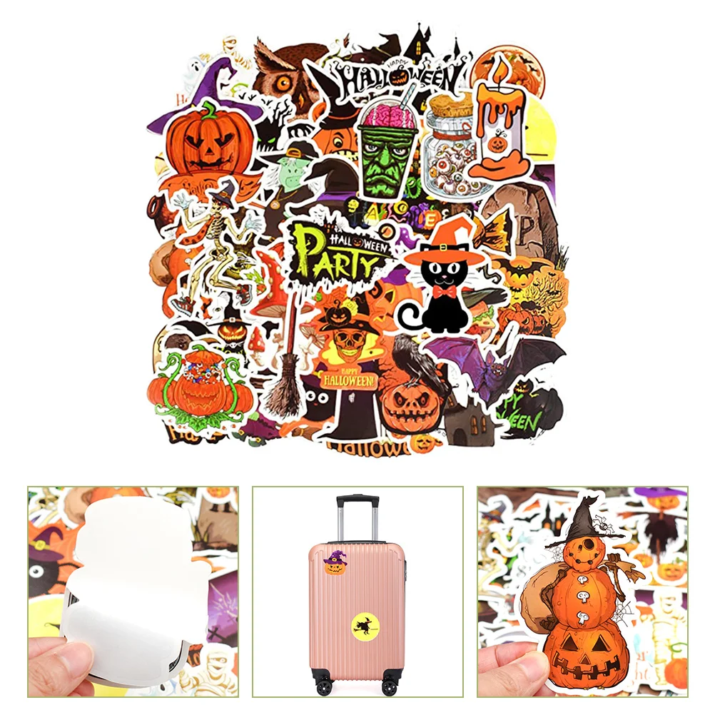 

50 Sheets Sticker Decal Stickers Cars Suitcase Halloween Decals Scrapbook Horror Embellishments