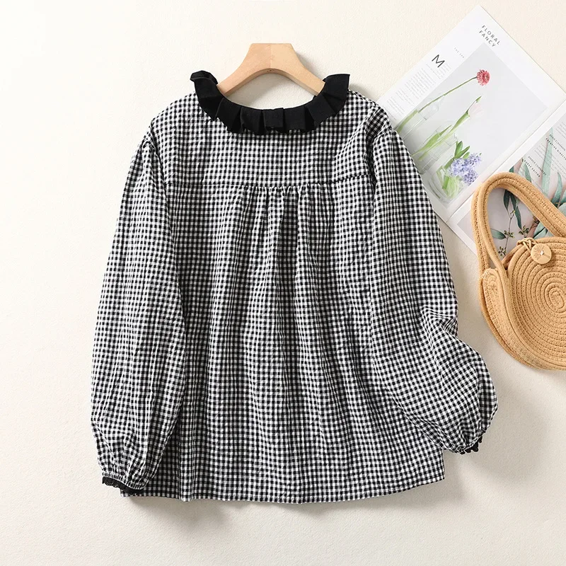 Весенняя новая рубашка с воротником в японском стиле женская элегантная милая