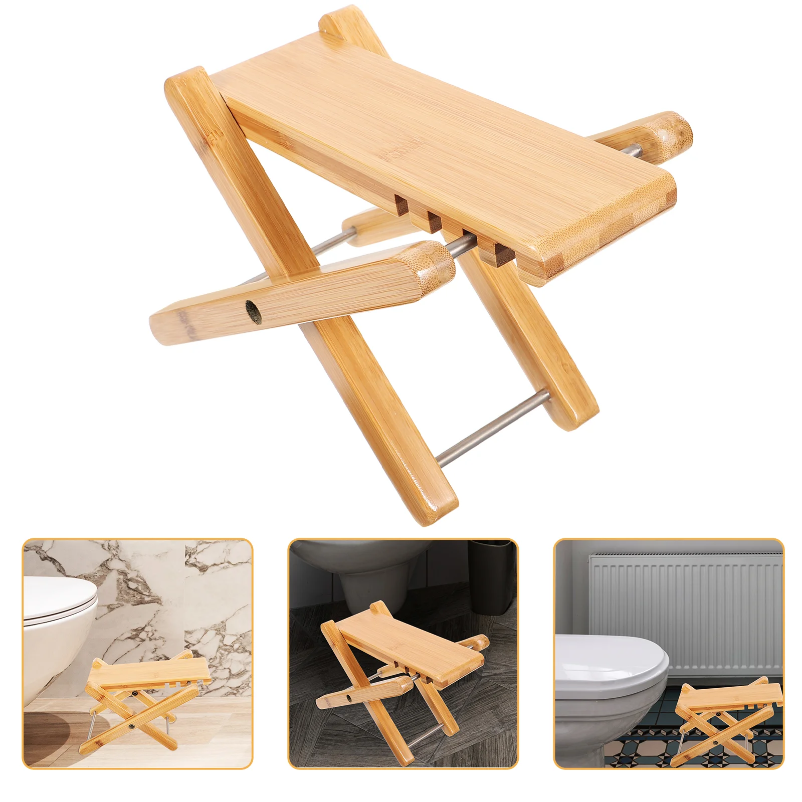 

2pcs Folding Squatting Foot Stool Durable Stool Bathroom Toilet Stool for Home