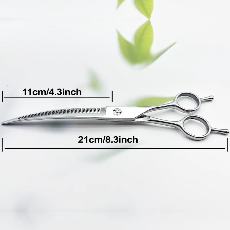 Фото Wingsbro 8-дюймовые изогнутые ножницы для акулы, филировочные ножницы для ухода за домашними животными, инструмент для ухода за собаками и стрижки волос №2