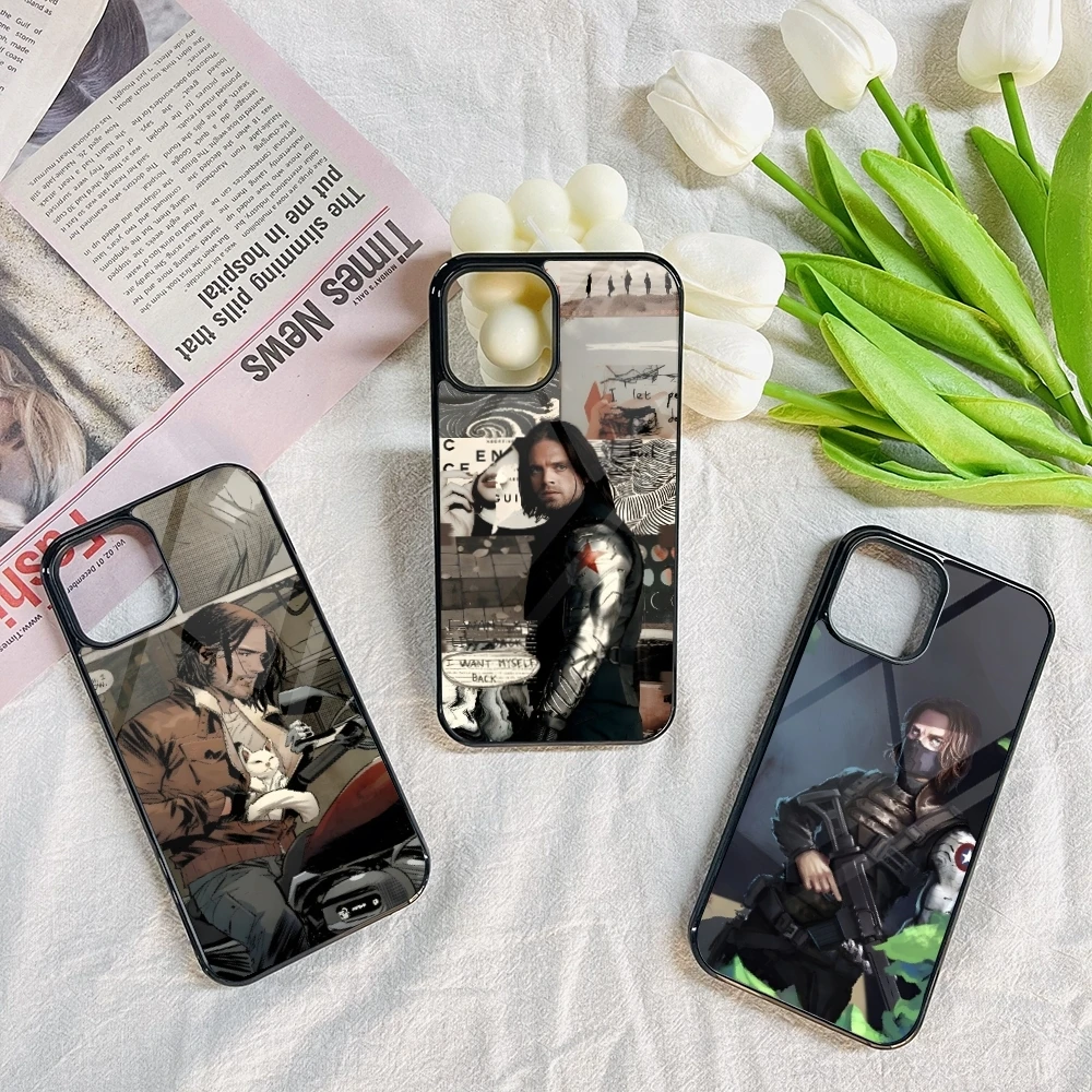 Bucky Barnes Winter Soldier Phone Case for Iphone 16 15 14 13 12 11 Pro Max Mini 8 Plus Se Xr X Xs Fundas Shell PC+TPU Cover