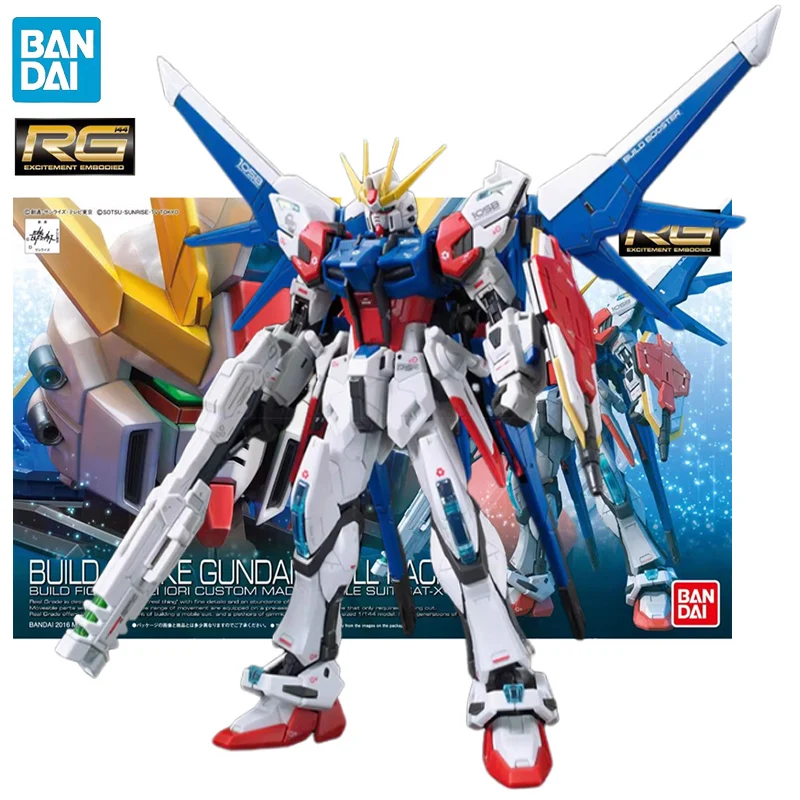 В наличии BANDAI RG 1/144 GAT-X105B/FP BUILD STRIKE GUNDAM FULL посылка аниме экшн-фигурки коллекционные