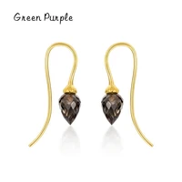 classic natural crystal drop earrings real s925 sterling silver earrings plant japanese style fine jewelry earrings for women