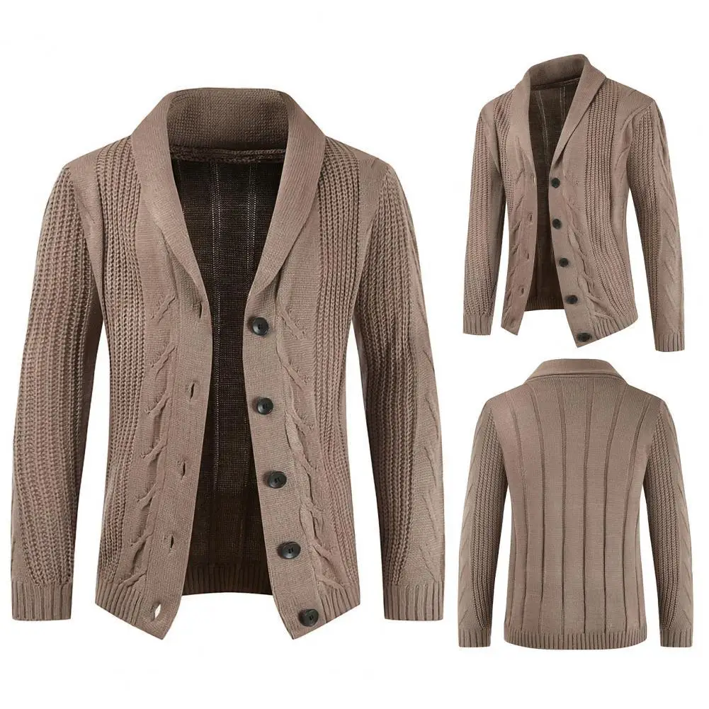 

Trendy Leisure Men Knitted Tops Sweater Single-breasted Free-matching