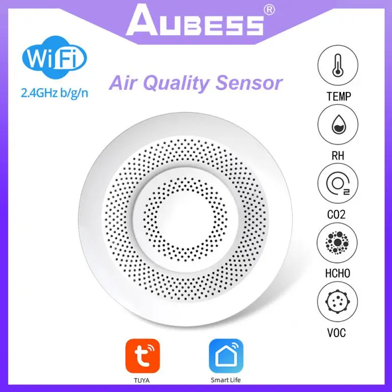 

Датчик качества воздуха Tuya Smart Air Box, Wi-Fi детектор датчиков температуры и влажности газа, формальдегида, VOC, Smartlife