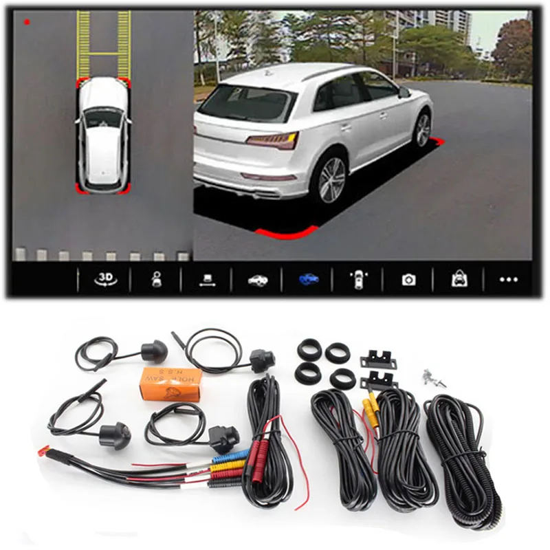 

3D 1080p camera for Android Car Radio Built-in 360APP Model Car 360°view Bird's Eye View System 4 Cameras Rear/Front/Left/Right