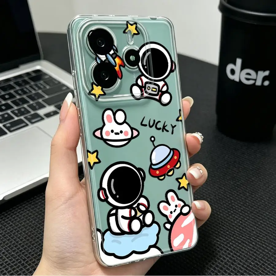 Фото Чехол для телефона Xiaomi Redmi Note 15 11 Note 13 14 Pro Plus 9 10 A4 11S 12S 13C 12 14C 10S с дизайном «Детский астронавт», мягкий чехол-накладка №2