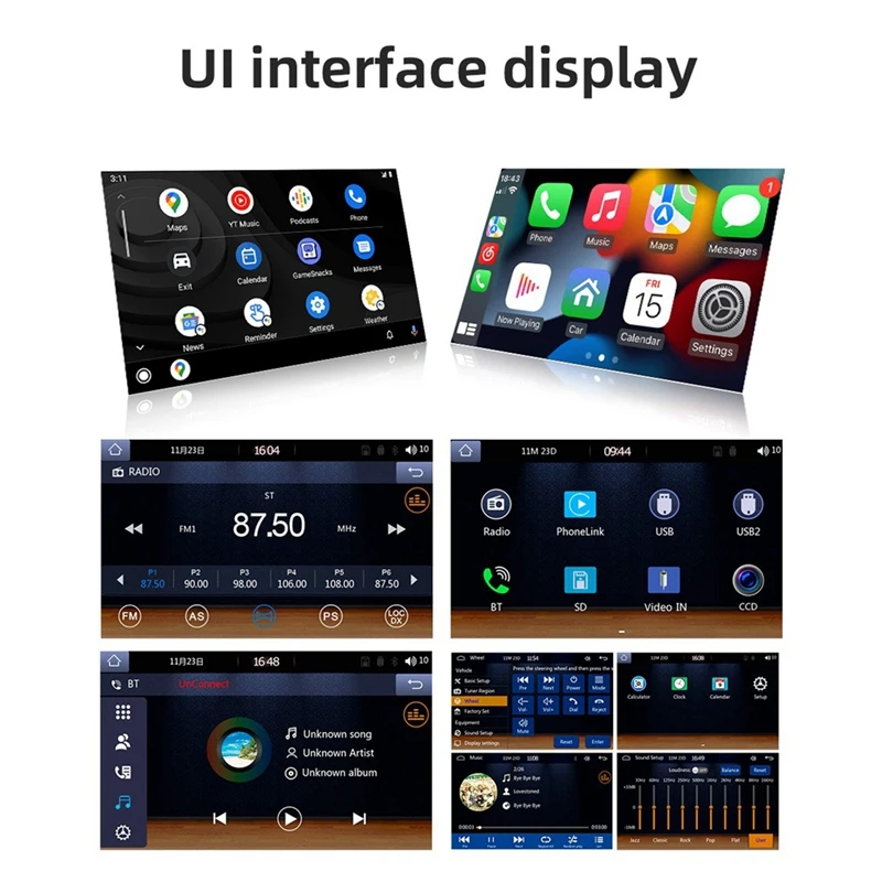 1 Din автомобильный радиоприемник Carplay 5 дюймов MP5 Bluetooth Hands Free A2DP USB FM Система 151C