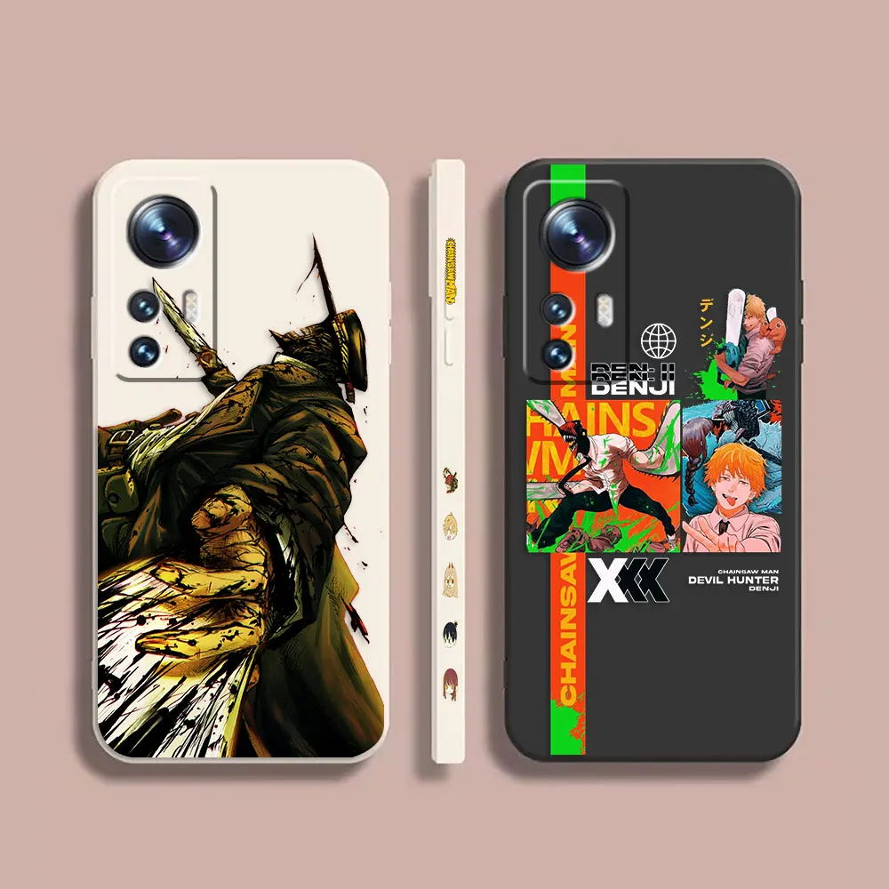 

Case For Xiaomi 13 12 12S 11 11T 10 10S 9 9SE 8 8SE Pro Ultra Lite Colour Simple Liquid Silicone Case Denji Chainsaw Man