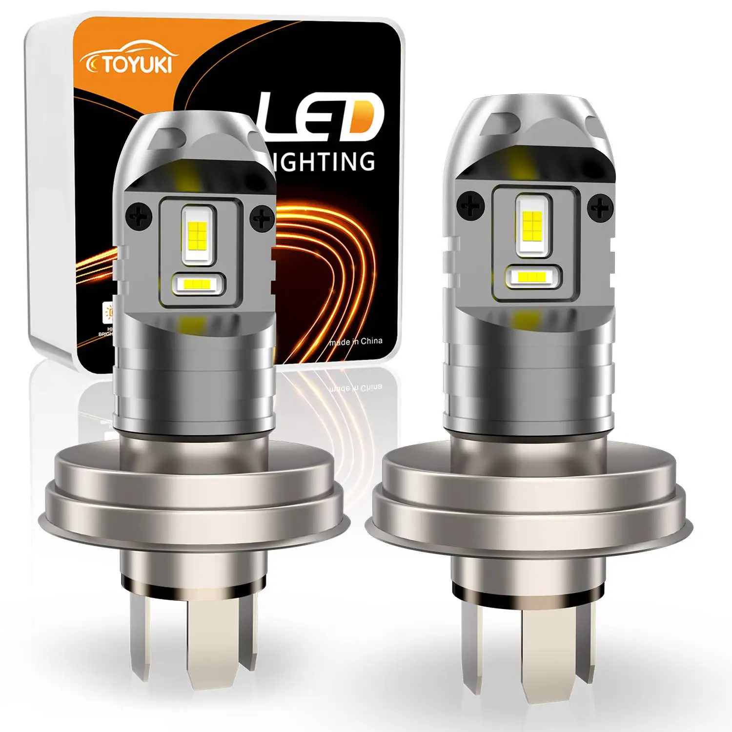 TOYUKI R2 P45T светодиодный мотоциклетный светильник дальнего/ближнего света, комплект для переоборудования для мотоцикла, квадроцикла, UTV, лампа накаливания 3000LM 12 В 24 В 6000 К