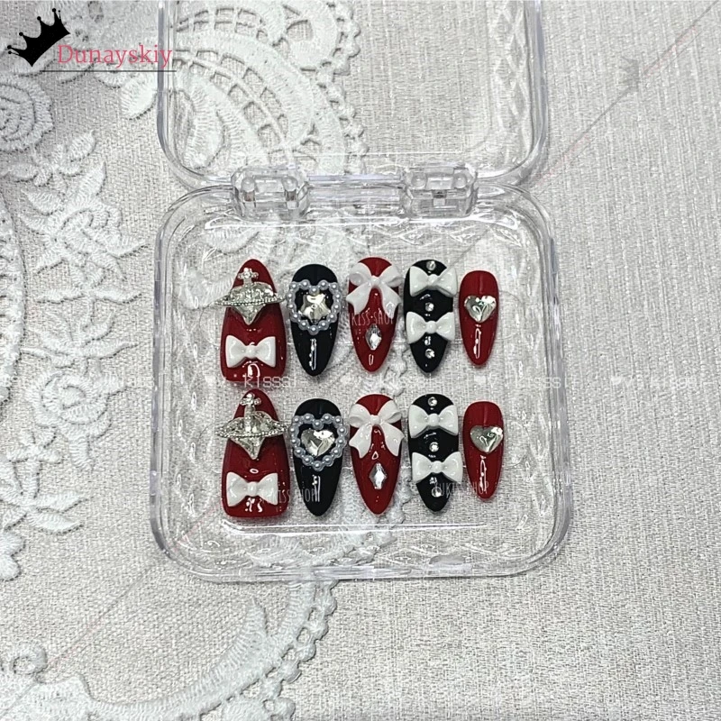 Фото YiNuo*/Needy Girl Overdose Jirai Kei Ame Chan Y2K Kawaii Glitter Nail Acrylic Portable Work Press On Nails Art Party Favors №5