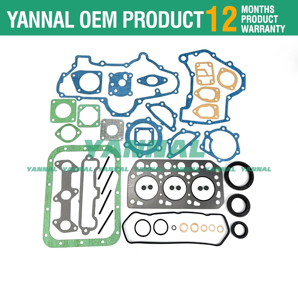 Полный комплект прокладок для капитального ремонта Mitsubishi K3C ISEKI TU155F детали