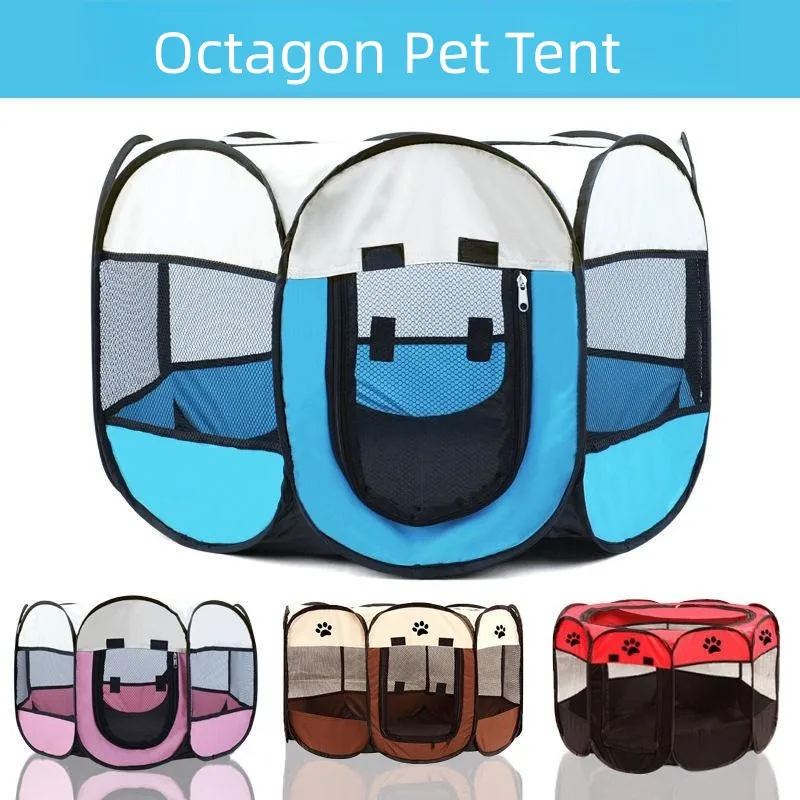 

Foldable Pet Tent Dog Cat Playpen Fence Mesh Shade Cover Nest Oxford Kennel Portable Cage Crate Durable Puppy House 3 Sizes