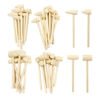 40 pcs mini wooden hammers wood crab seafood crab lobster mallets wood mallet pounding toy small shellfish hammer tool