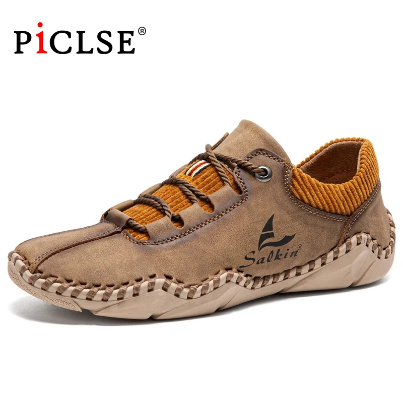 

Plus Size 48 Hand Stitching Men Split Leather Casual Leather Shoes Men Loafers Comfortable Driving Shoe Moccasins Man Flats Shoe
