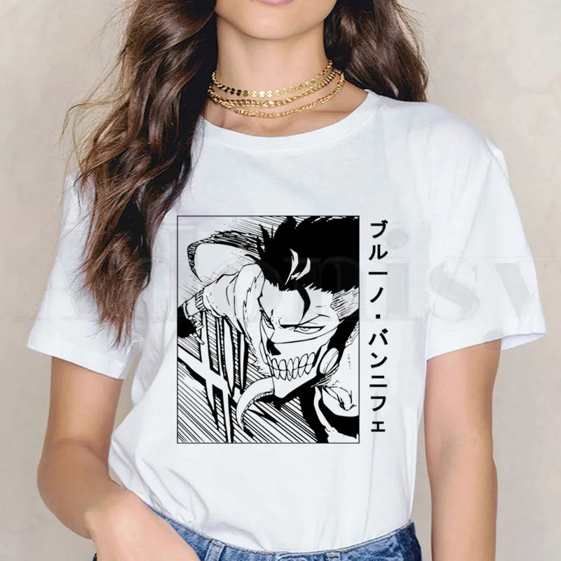 

BLEACH Japanese Anime Manga Ichigo Kuchiki Byakuya 90 's Short Sleeve Print Clothing Women's T-Shirt Harajuku Graphic Clothing