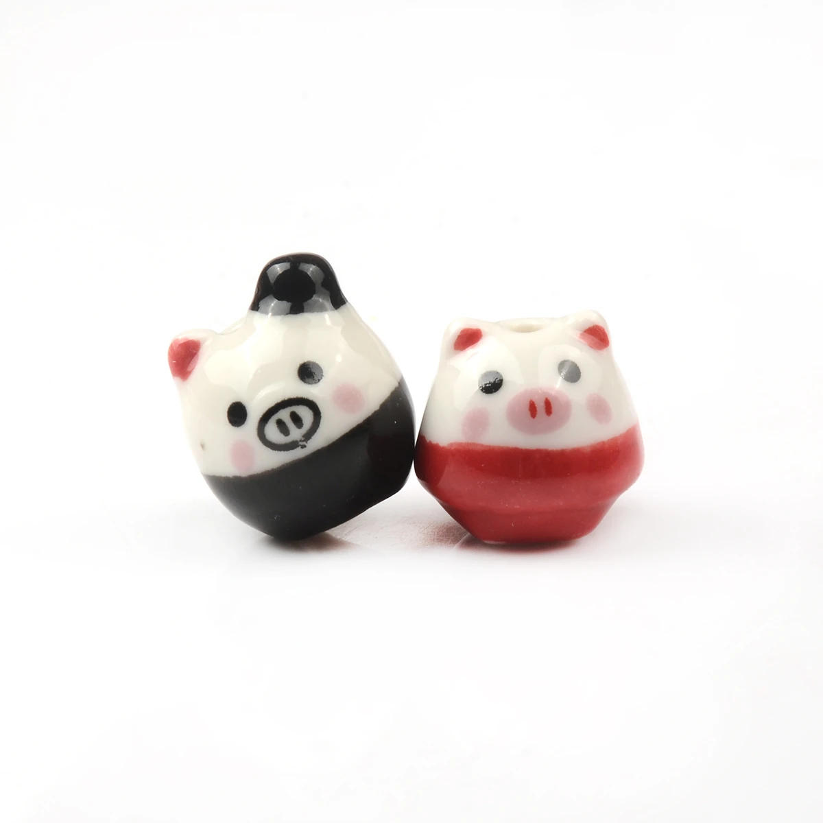 

Fashion Black Red Pig Ceramic Porcelain Loose Spacer Beads For DIY Crafts Bracelet Jewelry Making Jewelry Accessories