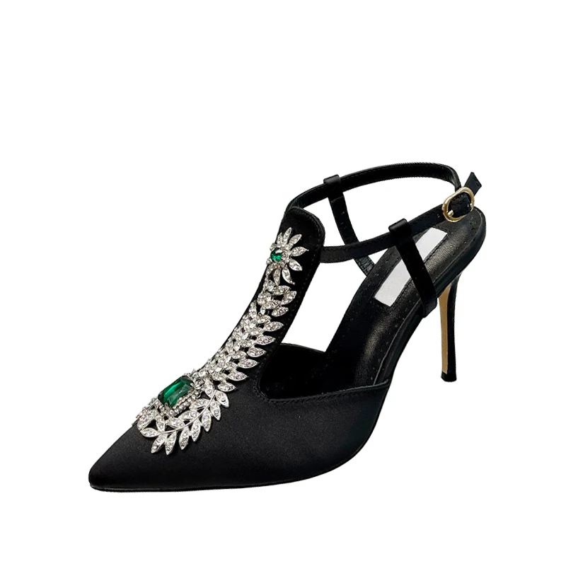 Eltheattlco Shoes for Women 2023 Shoes No Microfiber Bonded Leather Rubber Super High 8cm Up Silk Pumps Pointed Toe Best Sell