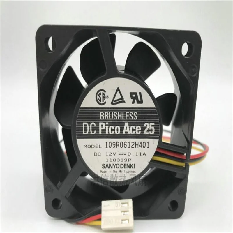 Оригинальный тихий охлаждающий вентилятор 109R0612H401 6025 12 в а 6 см