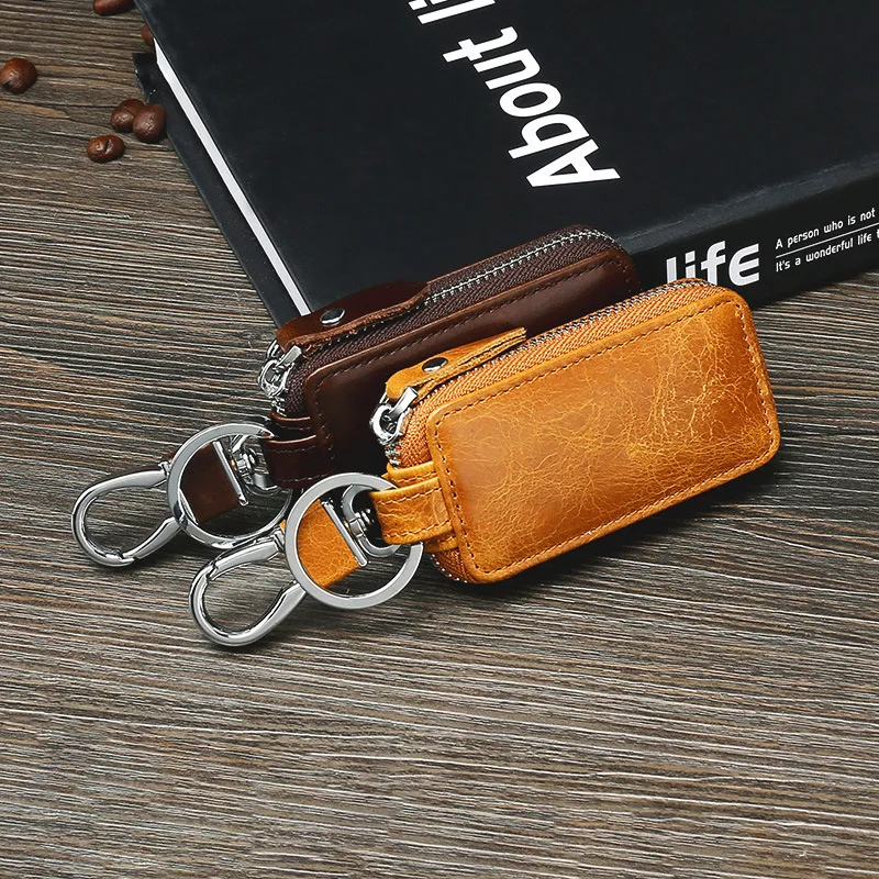 Genuine Leather Motor Vehicle Key Case European and American Retro Waist Hanging Men's First Layer Cowhide Car | Багаж и сумки