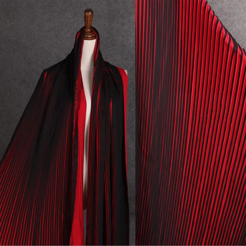 Женская плиссированная полосатая шифоновая ткань гладкое ощущение платье с