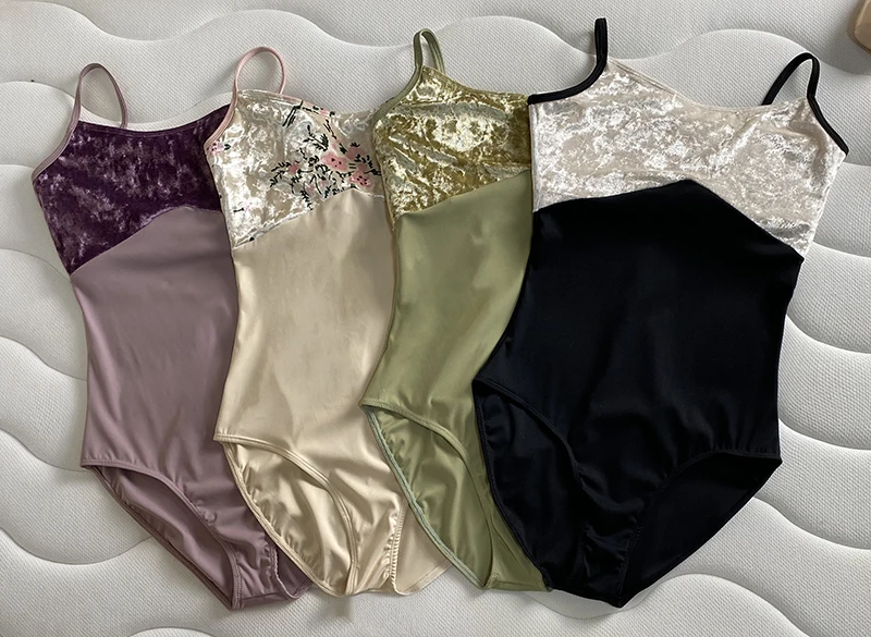 Ballet Dance Leotard Women 2022 New Elegant Velvet Ballet Vest Clothes Lady's Dancing Team Gymnastics Coverall