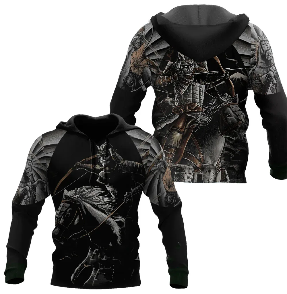 Худи с 3D-принтом самурая в японском стиле