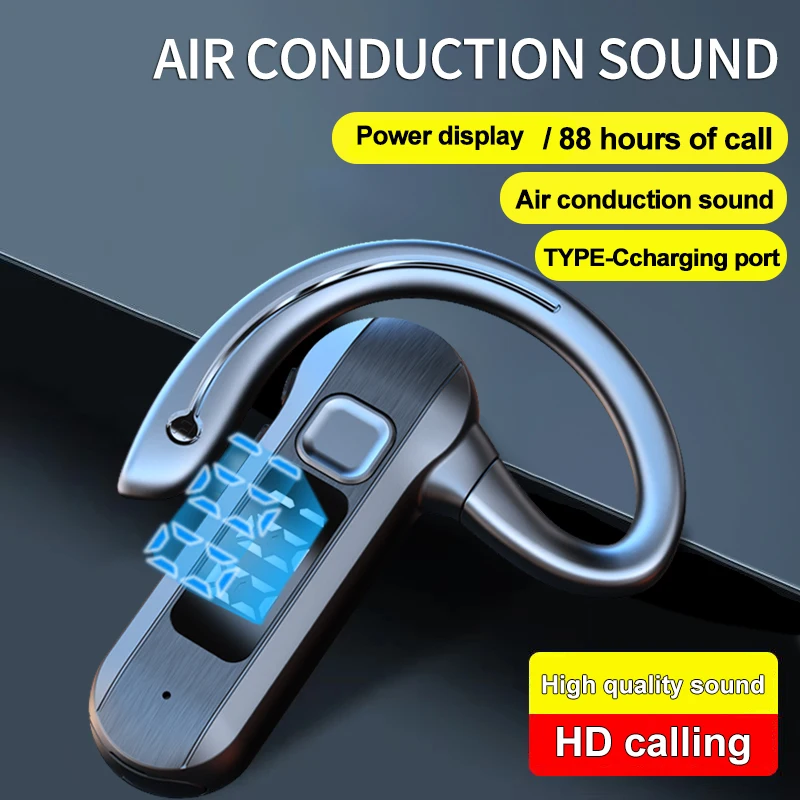 

NEW 2023 Bluetooth Business Earphone Wireless Earbuds Single Handsfree For Driving HD Call Headphone Microphone Business Headset