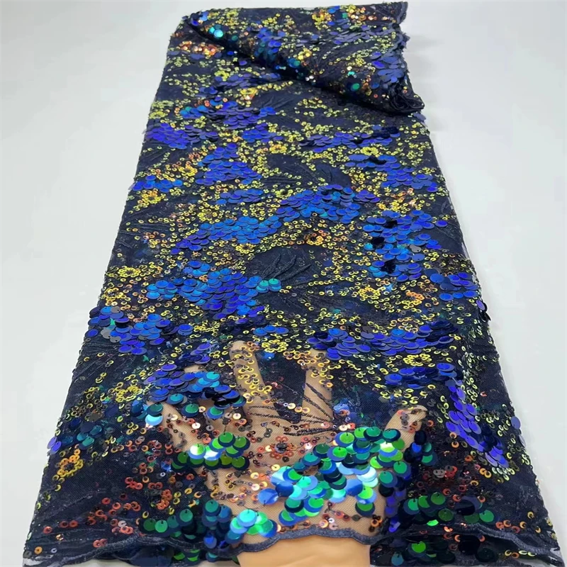 

Кружевная ткань с блестками в африканском стиле, 5 ярдов