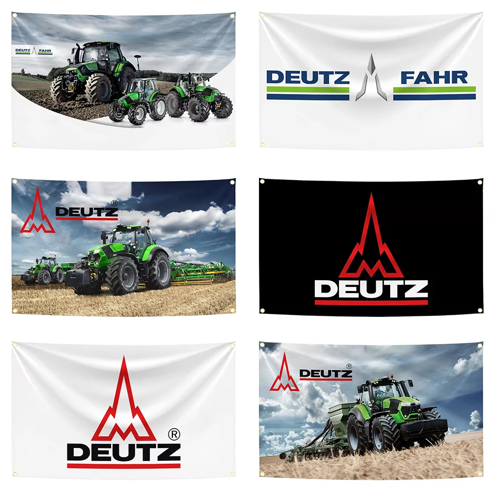 Фото Флаг-гобелен Deutz-Fahr для автоспорта, полиэстер, цифровая печать, баннер для декора стен гаража и украшения улицы №1