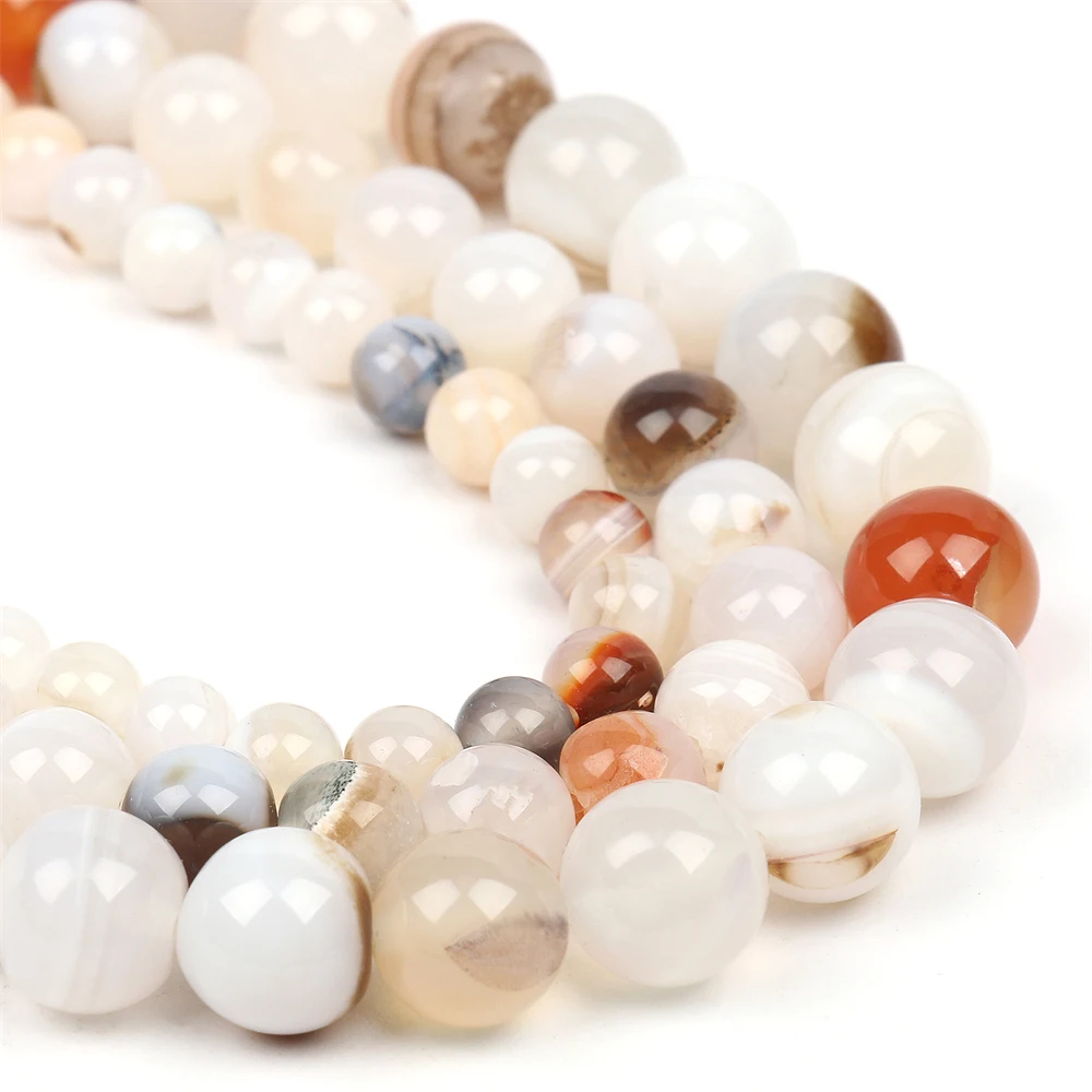 

Natrual Stone Sardonyx Beads Stone Round Loose Spacer Onyx for Jewelry Making DIY Bracelets Necklace Accessories Charm