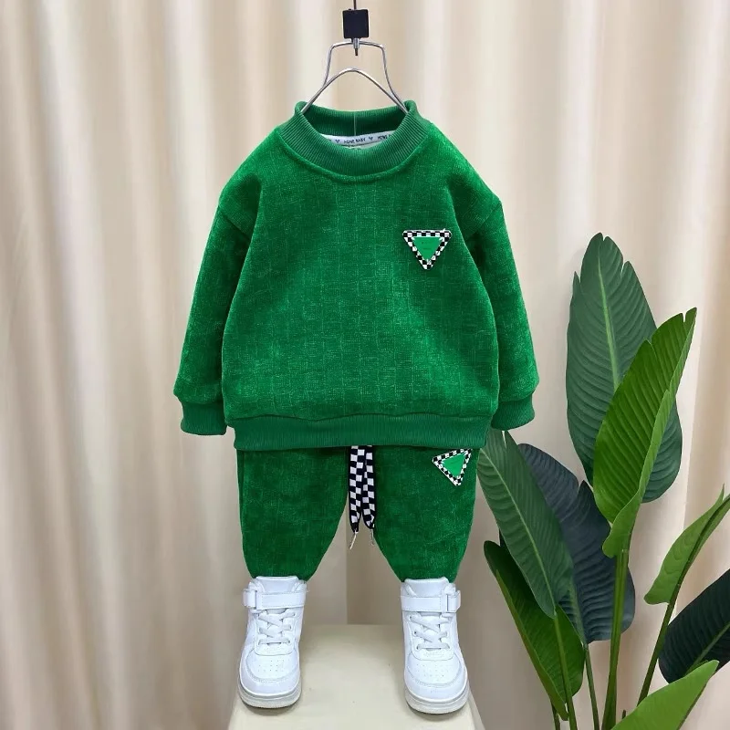 

Boys Suit Sweatshirts +Pants Cotton 2Pcs/Sets 2023 Scoop Spring Autumn Sports Sets Tracksuit Children Clothing