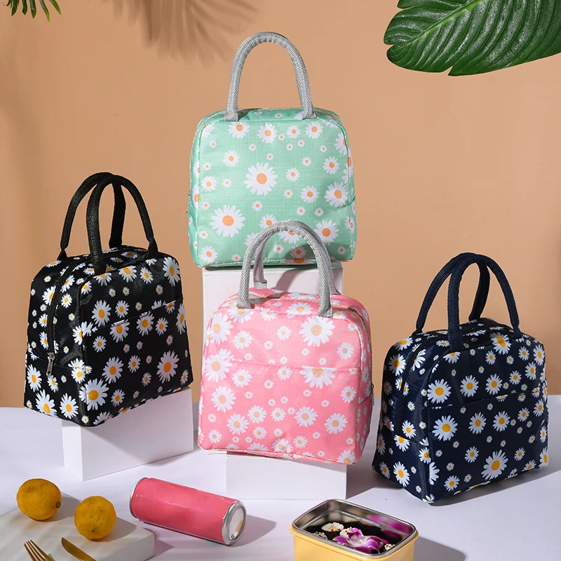 

Outdoor Women Storage Multifunctional Daisy Bag Cold Insulation Thermal Box Fashion Lunch For Portable Box Print Lunch Bag Ice