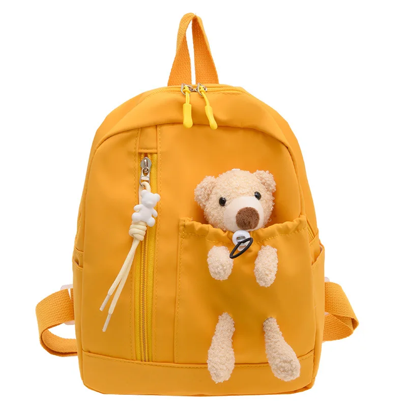 Cute Bear Children Boys Bookbag Korean Quilted Nylon Baby Backpack Girl Waterproof Travel Bag Backpacks Kindergarten Schoolbag enlarge