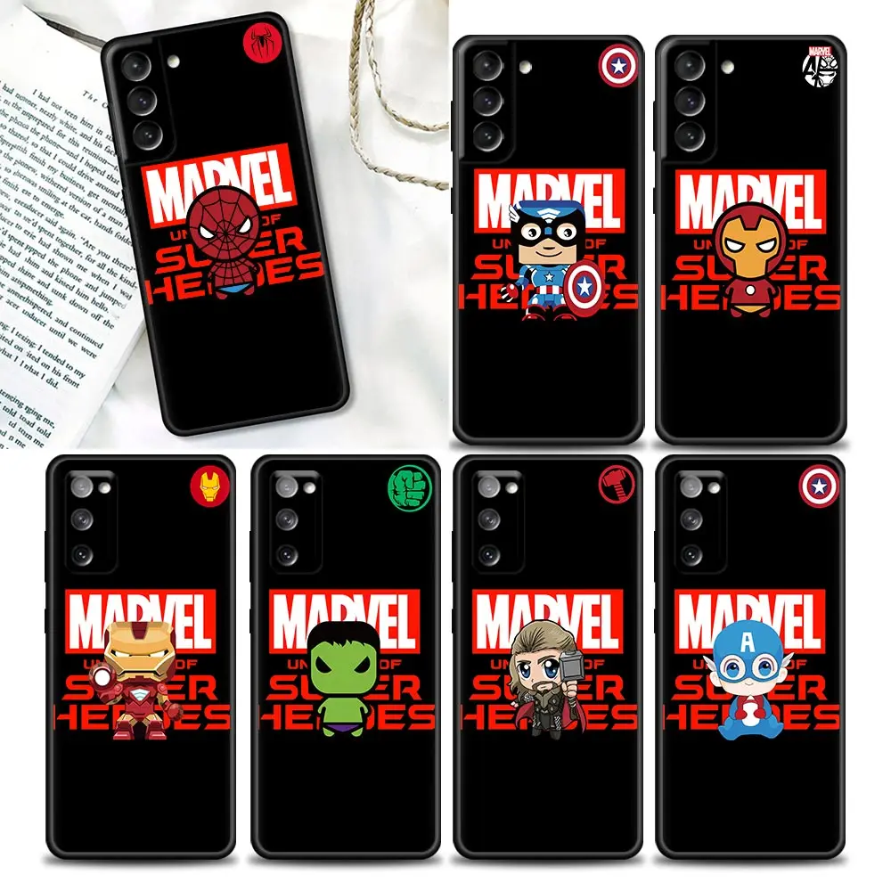 

Cartoon Avengers Marvel Cool Heroes Fundas Coque Case for Samsung Galaxy S22 S7 S8 S9 S10e S21 S20 Fe Plus Ultra 5G Cases Capa