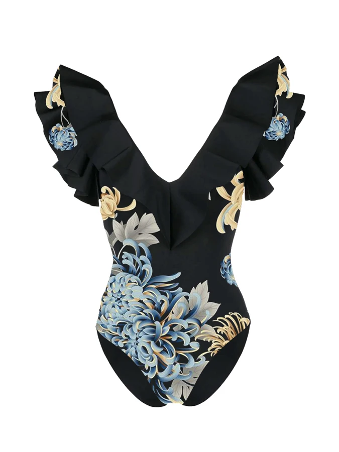 Рисунок 3 - Пляжная одежда с принтом хризантемы и оборками