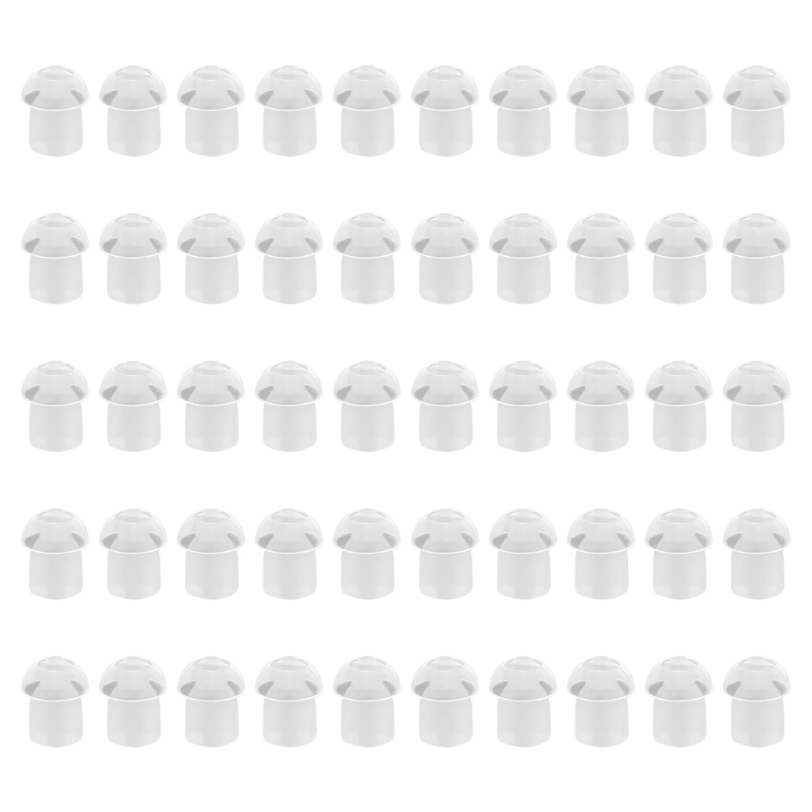 50Pack White Silicone Rubber Replacement Mushroom EarTips Earbud Compatible for Motorola Kenwood Icom Yaesu Baofeng HYT Midland