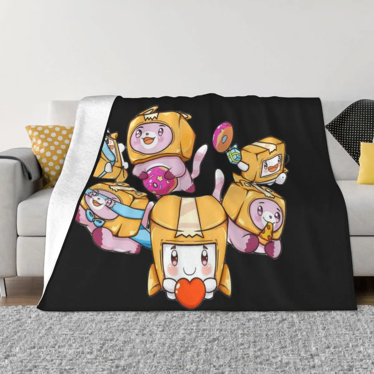 

Kawaii Lankybox вязаное одеяло коралловый флис плюшевое мультяшное мягкое одеяло для самолета путешествия спальня одеяло