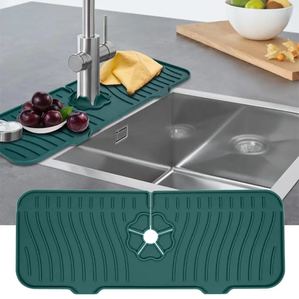 

Faucet Mat Soft Reusable Crack-resistant Foldable Anti-deformed Drain 4 Colors Behind Faucet Sink Splash Pad Bathroom Accessorie