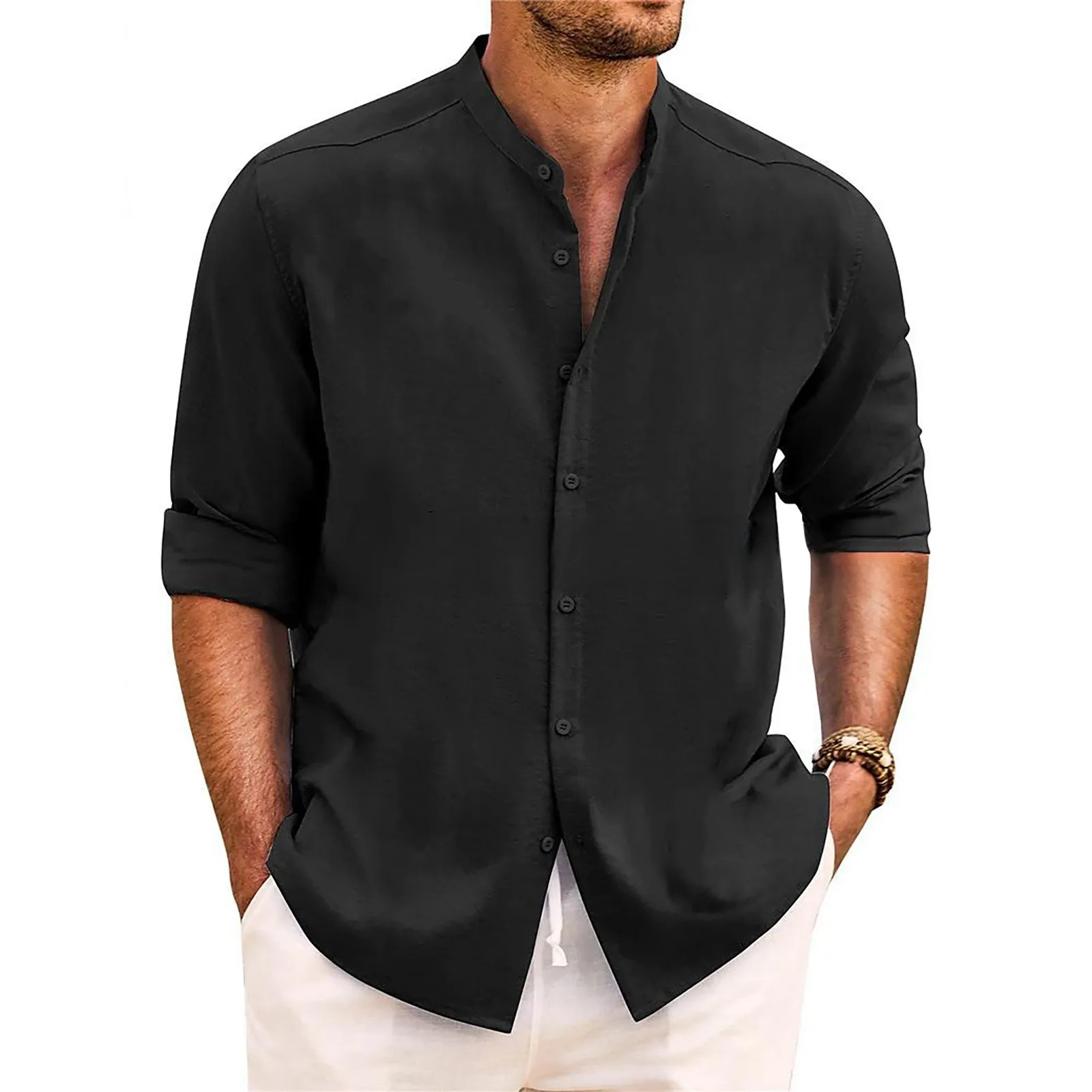 

Men Casual Shirts Long Sleeve Henley Beach Shirts T Shirts For Men Geometric Oversized Casual Shirt