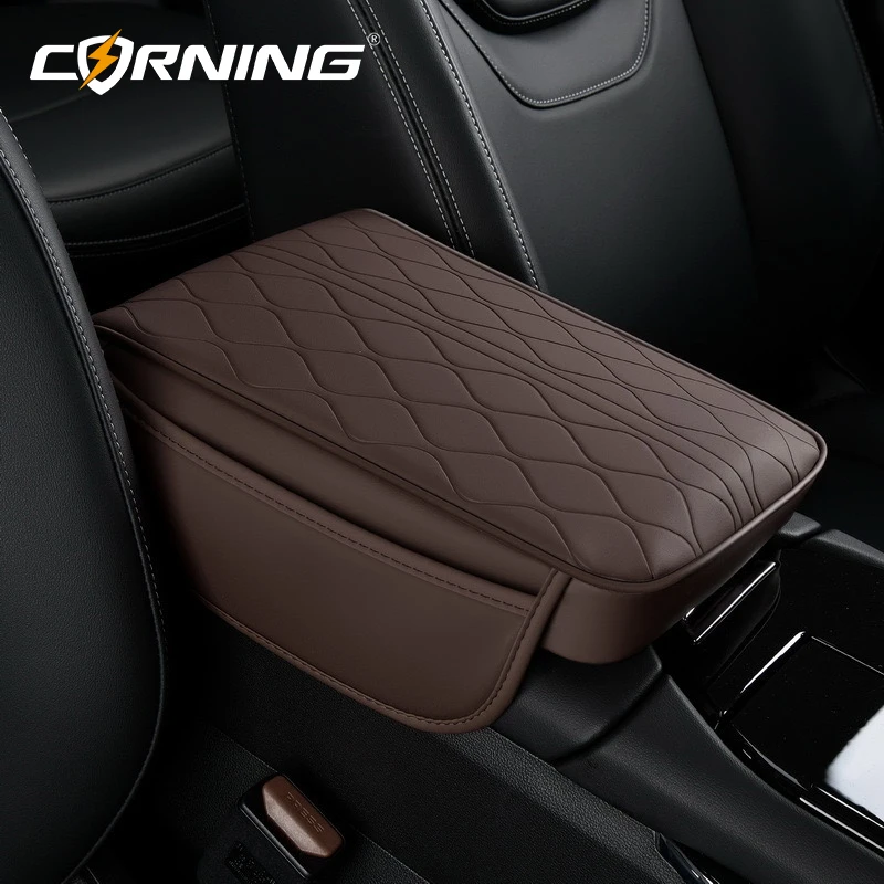 

Универсальный автомобильный подлокотник - губка с эффектом памяти из искусственной кожи, подушка для подлокотника, защитный чехол для центральной консоли автомобиля с боковым карманом