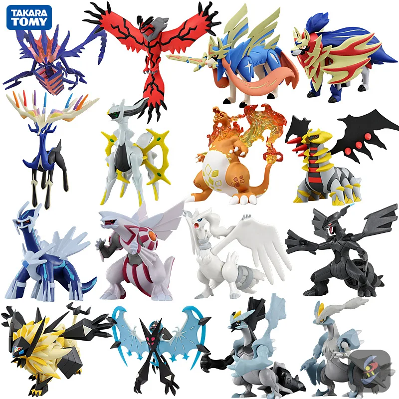 Фигурка TOMY Pokemon Zacian Zamazenta Ho-Oh, Оригинальные фигурки героев из ПВХ, черные игрушки-фигурки Kyurem при закате гривы Necrozma Solgaleo Rayquaza
