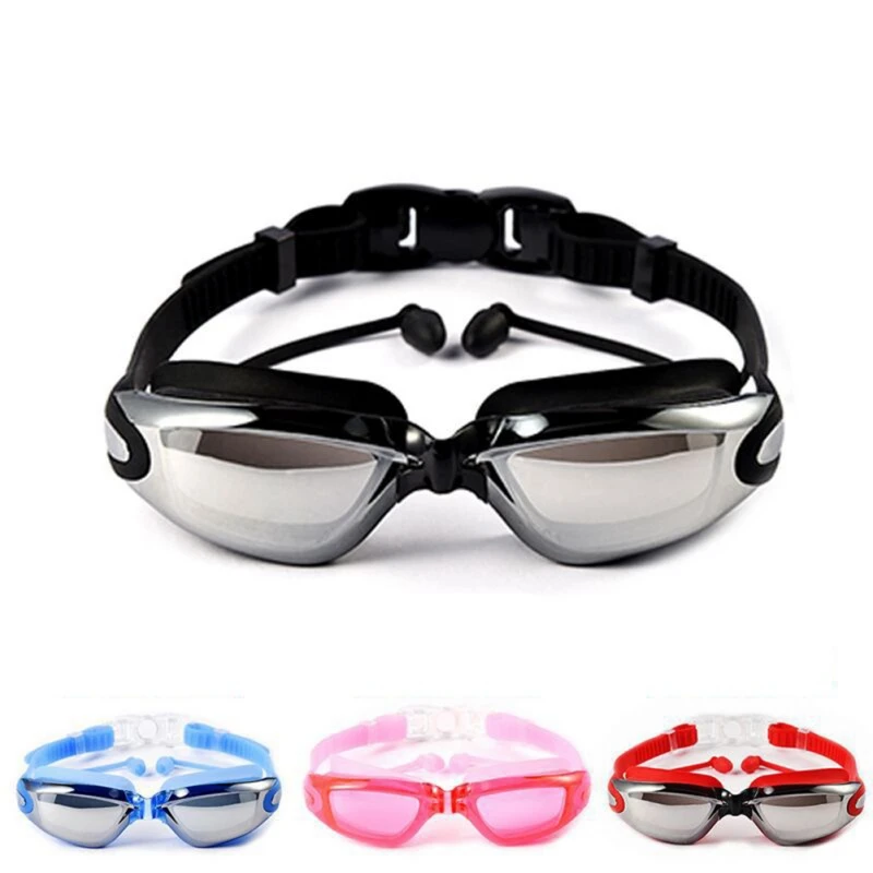 

Outdoor Waterproof Anti-fog Swimming Glasses Large Frame with Silicone Earplugs Swimming Water Sports Eyewear