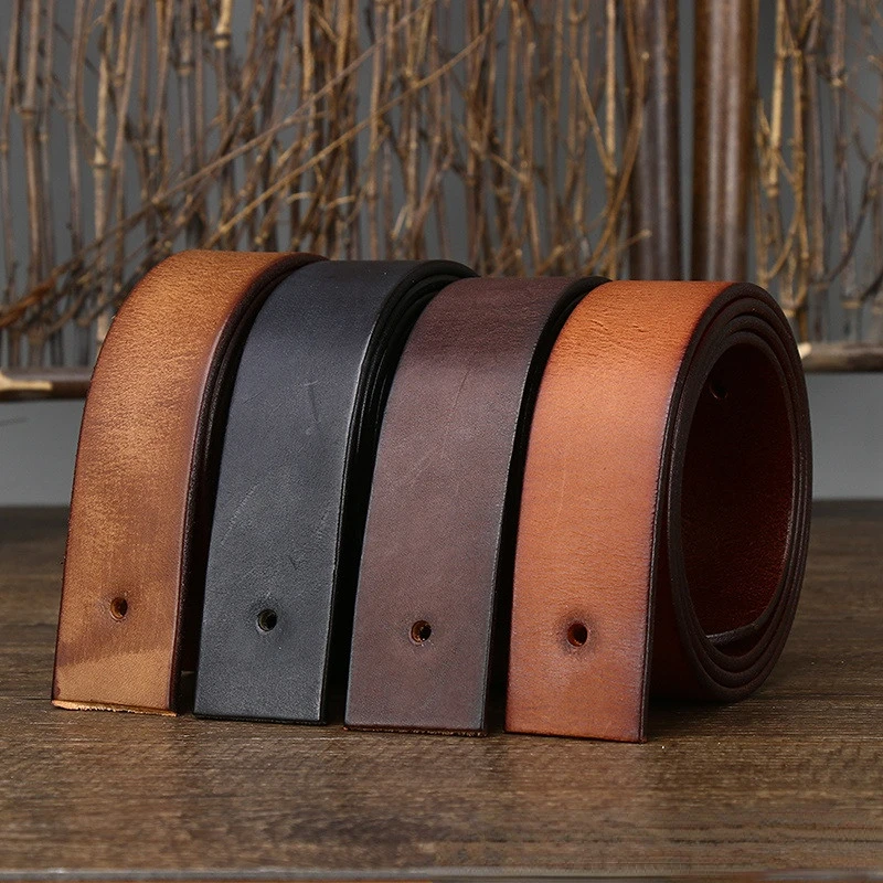 Cowhide Belt for Men Retro Frosted Jeans Accessories Leather Girdle High Quality Needle Buckle Waistband Width 3.8cm Buckle Free