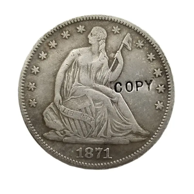 США 1871-S сидя Свобода Половина доллара Монета КОПИЯ памятные монеты-копия монеты искусственная медаль