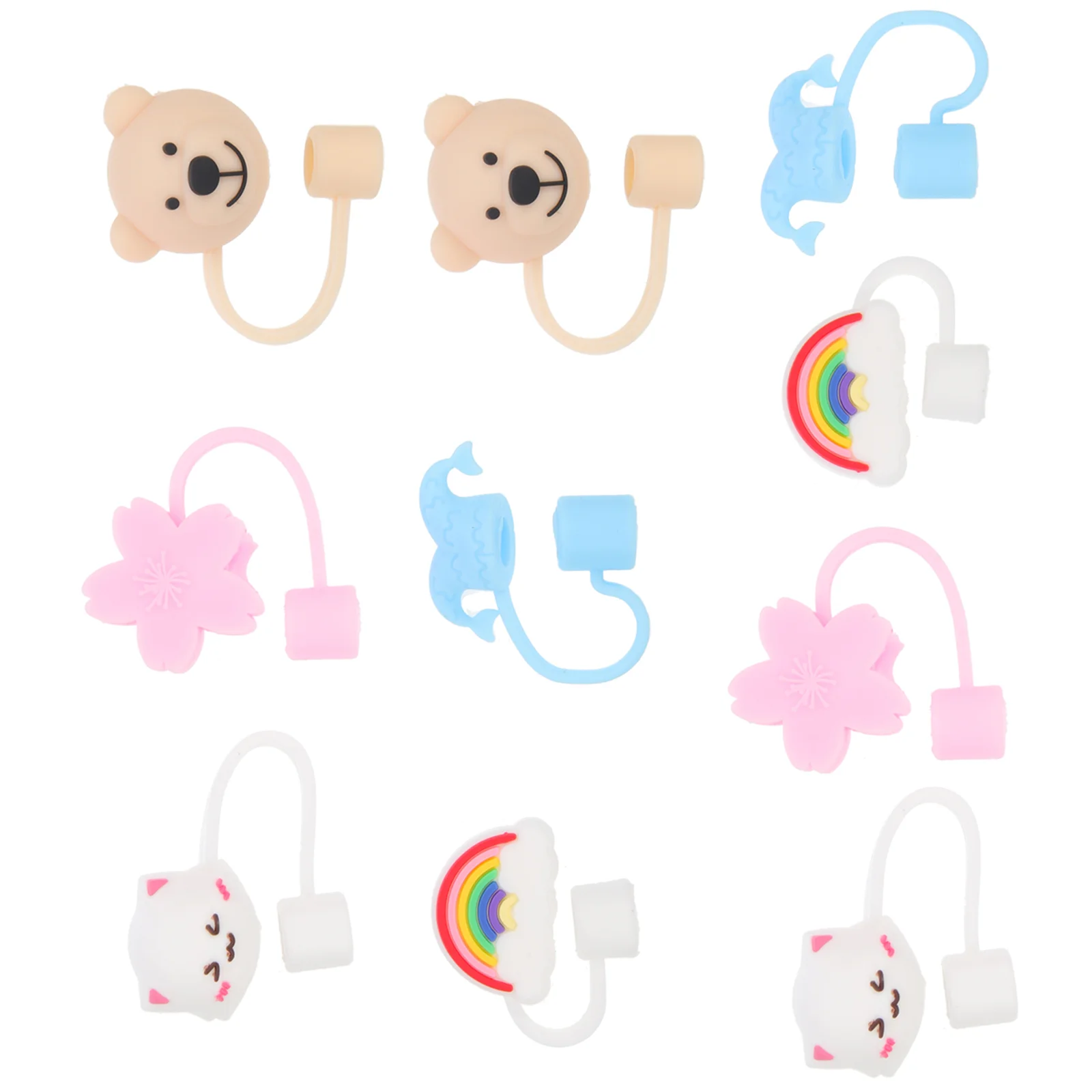 

10 Pcs Portable Straw Cap Caps Cover Glass Straws Dust Jacket Tips Pvc Silicone