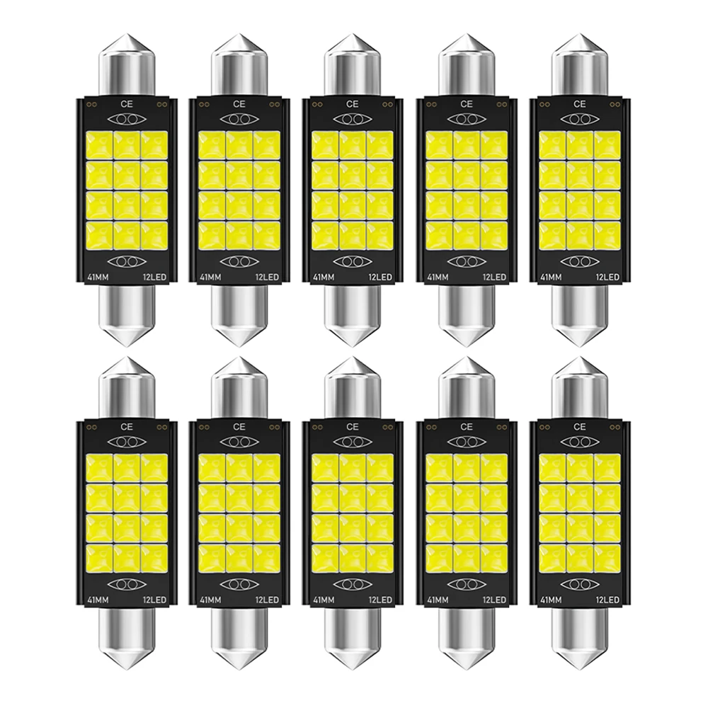 

10PCS Festoon 31mm 36mm 39mm 41mm C5W C10W Super Bright 3030 3D Chip LED Car Lights Canbus Interior Doom Lamps Reading Bulbs