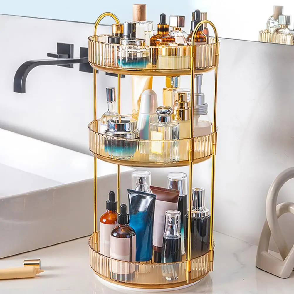 

Practical Good Load-bearing Simple Appearance 360-Degree Rotating Storage Tray Makeup Holder Home Supplies